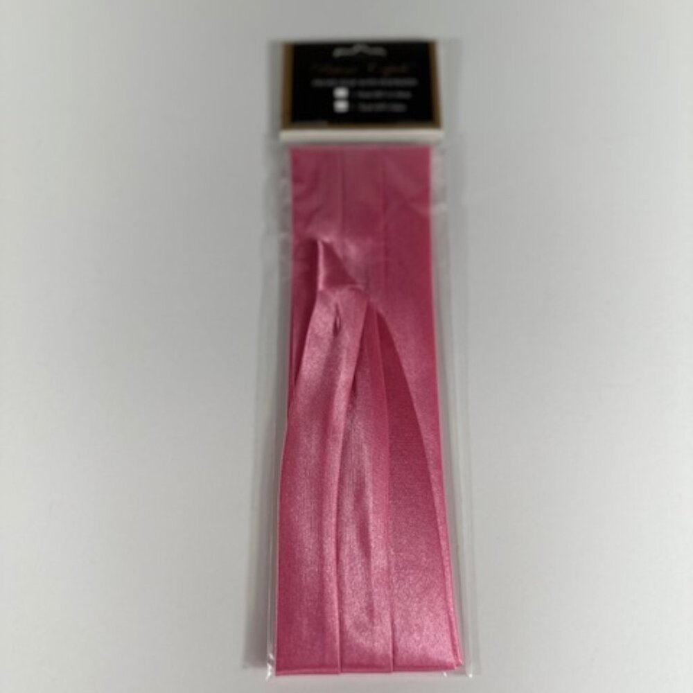 Bruno Capelo Men's Rose Pink 3 Pleat Hat Band Premium 2 End Hooks 100% Satin
